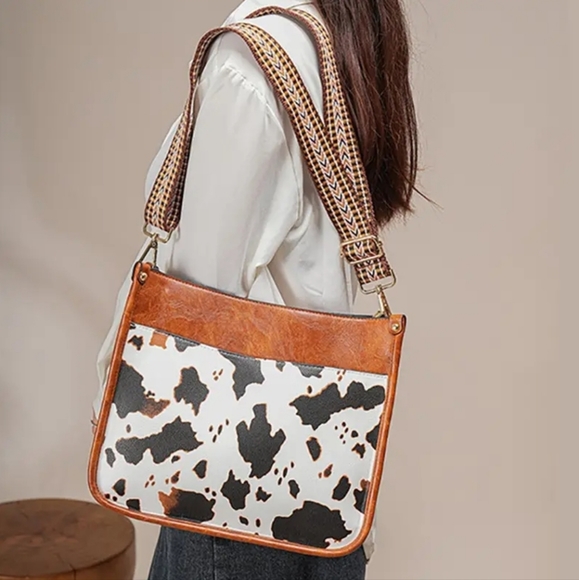 Cow Print Crossbody Bag - Picture 2 of 5